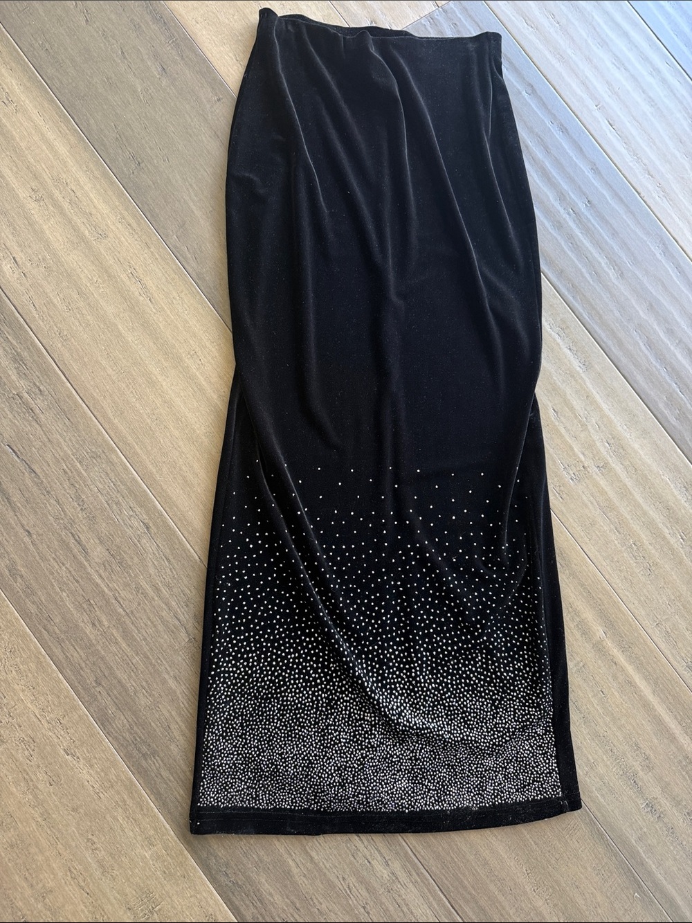 Black Embellished Maxi Skirt